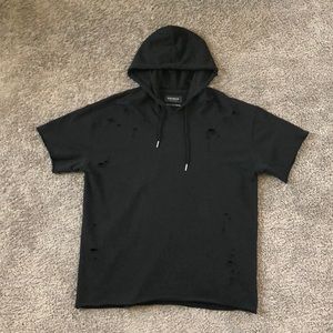 Pacsun L Mens Black Distressed Hoodie T